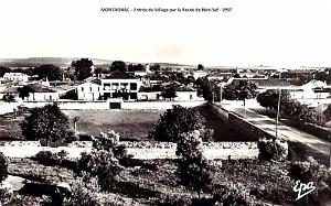 MONTAGNAC - VILLAGE - ENTREE PAR ROUTE DE BENI-SAF - 1957